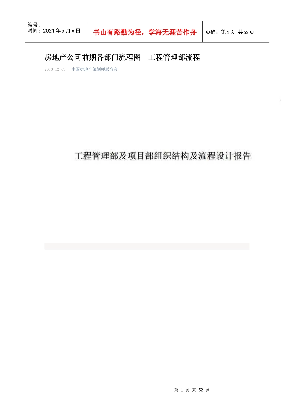 某房地产公司前期各部门流程图_第1页
