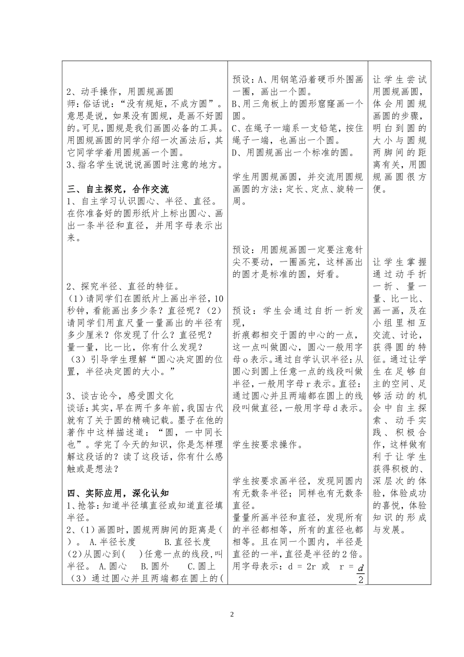 《圆的认识》教学设计曾红兰_第2页