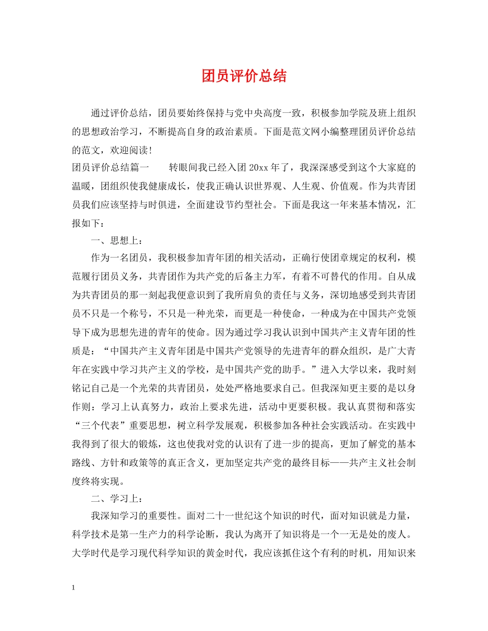 团员评价总结 _第1页