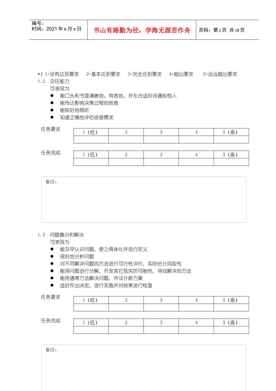 员工评定表(翻译稿)_第2页