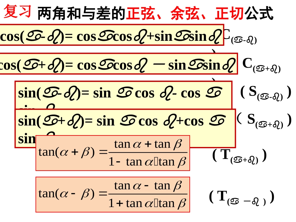 正弦、余弦与正切的二倍角公式_第1页