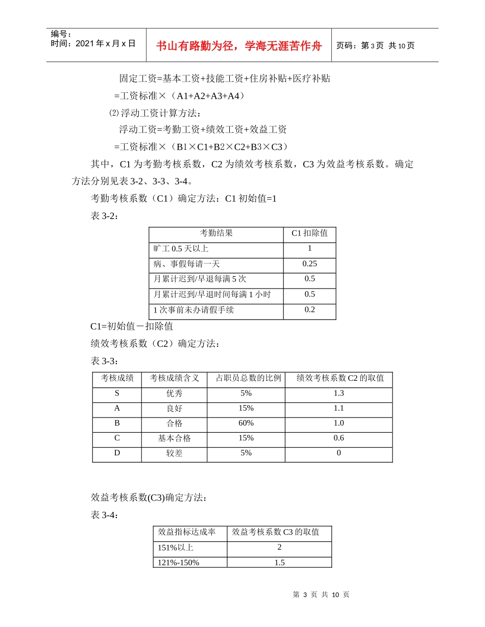 新元制度之《员工薪酬制度》_第3页