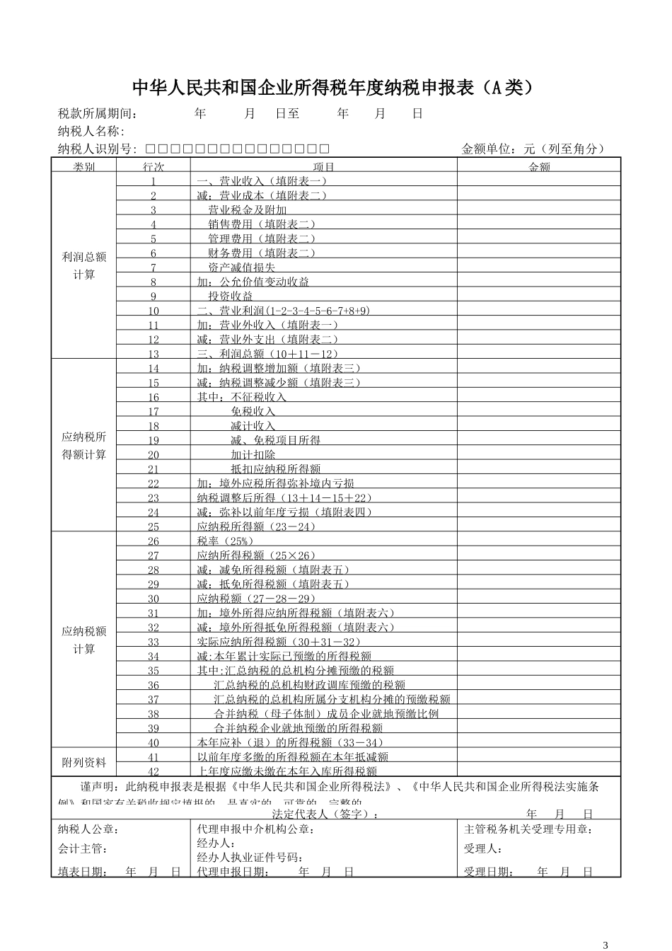 中华人民共和国企业所得税年度申报表_第3页