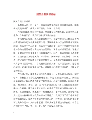 团员自我认识总结 