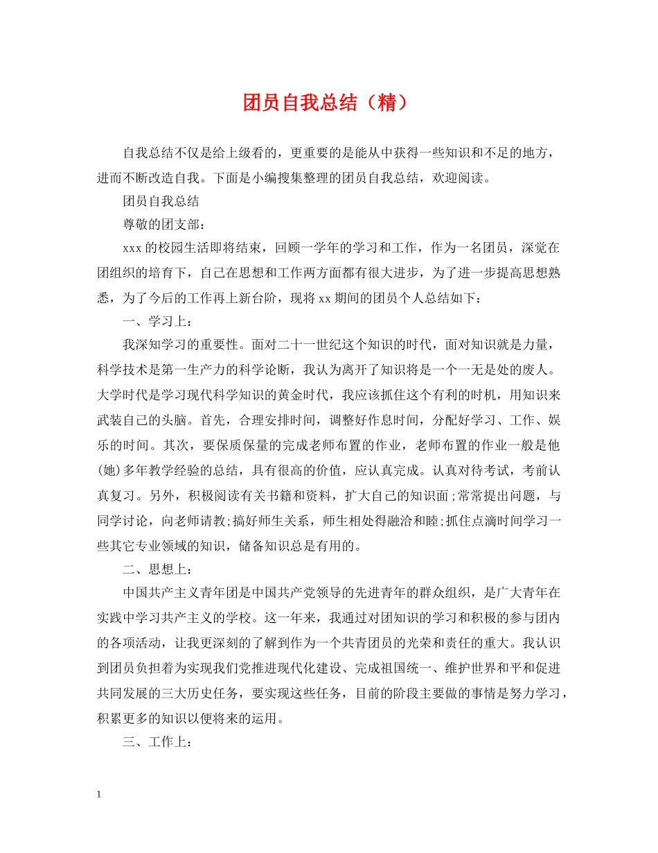 团员自我总结（精） _第1页