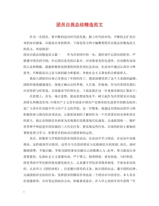 团员自我总结精选范文 
