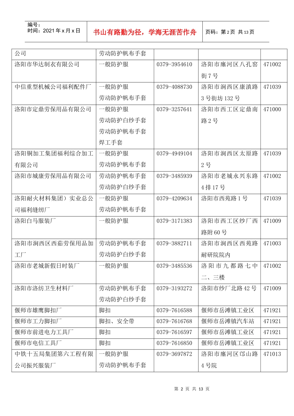 劳动防护用品安全标志准用证受理登记表_第2页