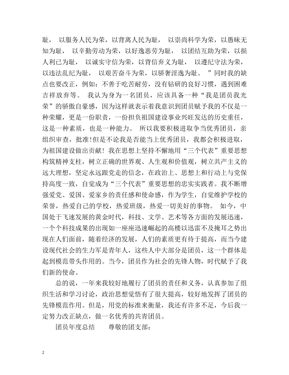 团员自我总结2 _第2页