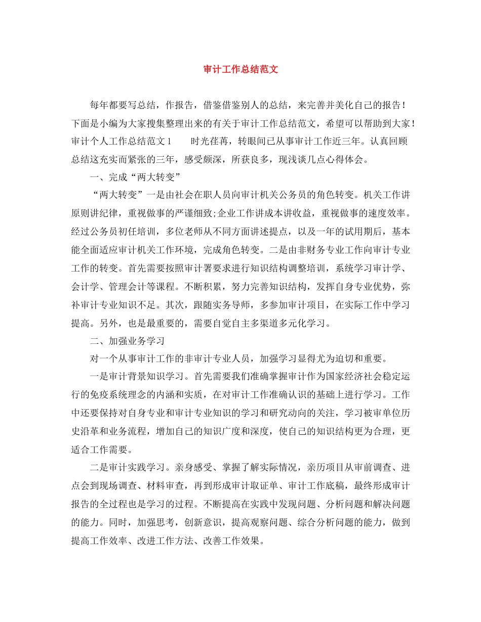 审计工作总结范文_第1页