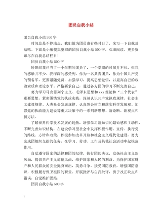 团员自我小结 