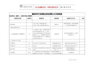 富阳市行政事业性收费公示审核表doc-富阳市行政事业性收