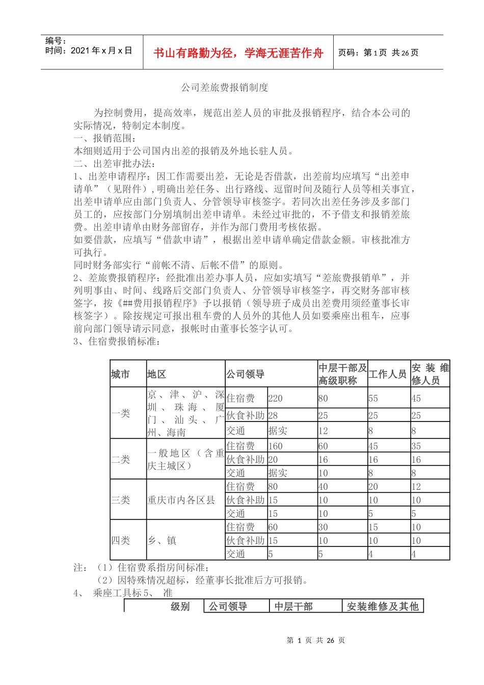 公司差旅费报销制度_第1页