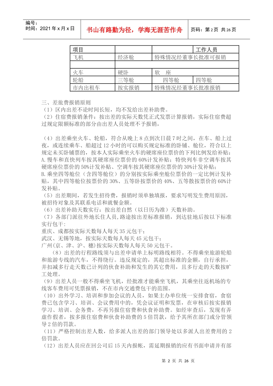 公司差旅费报销制度_第2页
