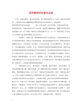 团员教师评价意见总结 