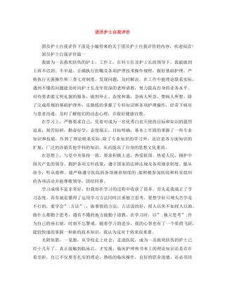 团员护士自我评价 