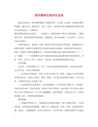 团员教师自我评议总结 