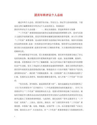 团员年终评议个人总结 