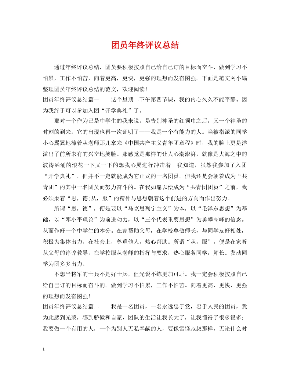 团员年终评议总结 _第1页