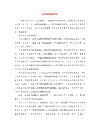 团员年度自我评价 