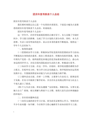 团员年度考核表个人总结2 