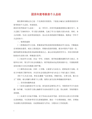 团员年度考核表个人总结 