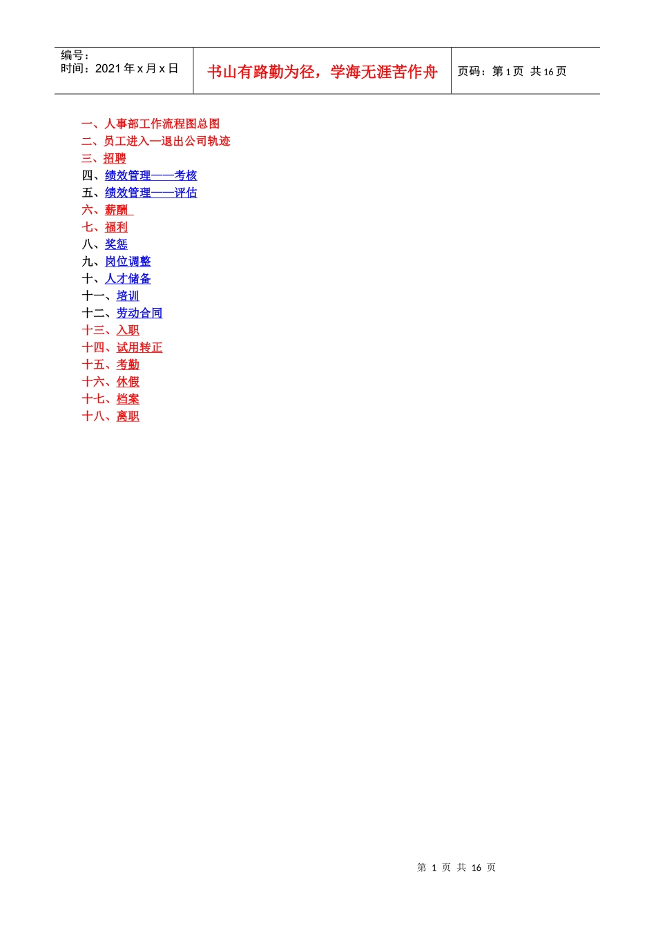 hr系统流程图大全_第1页