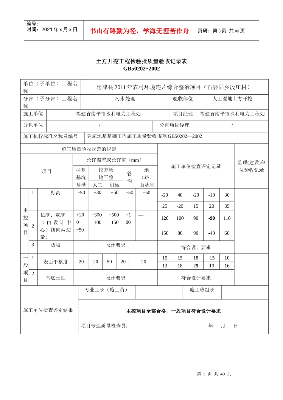 人工湿地隐蔽工程检查验收记录表_第3页