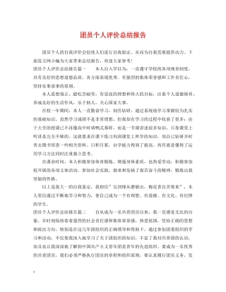 团员个人评价总结报告 