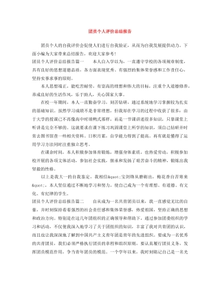团员个人评价总结报告 (2) 