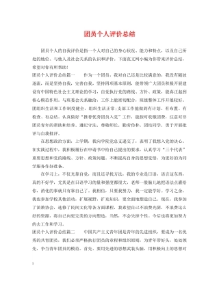 团员个人评价总结 