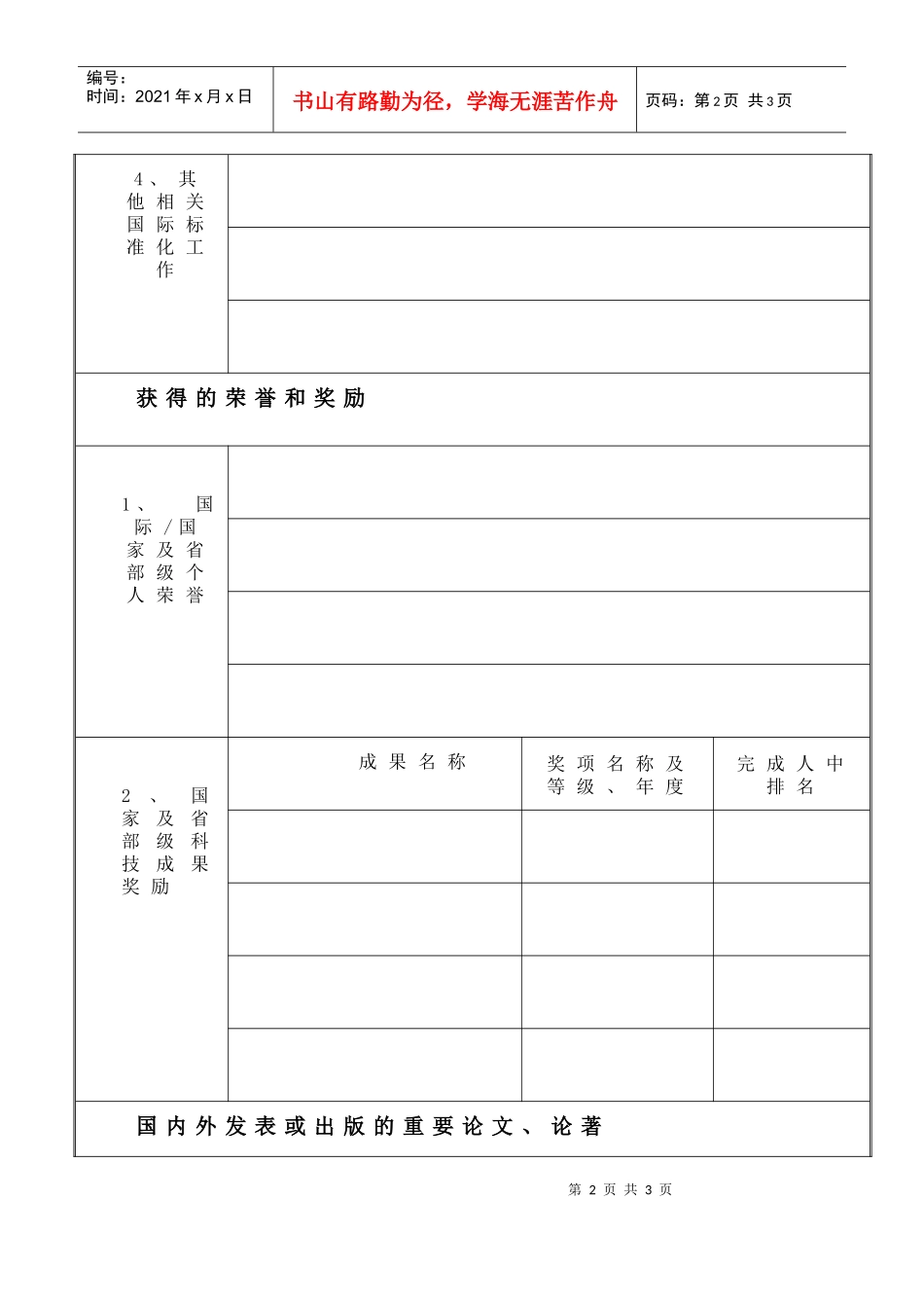 国际标准化领域专家备案表附件_第2页