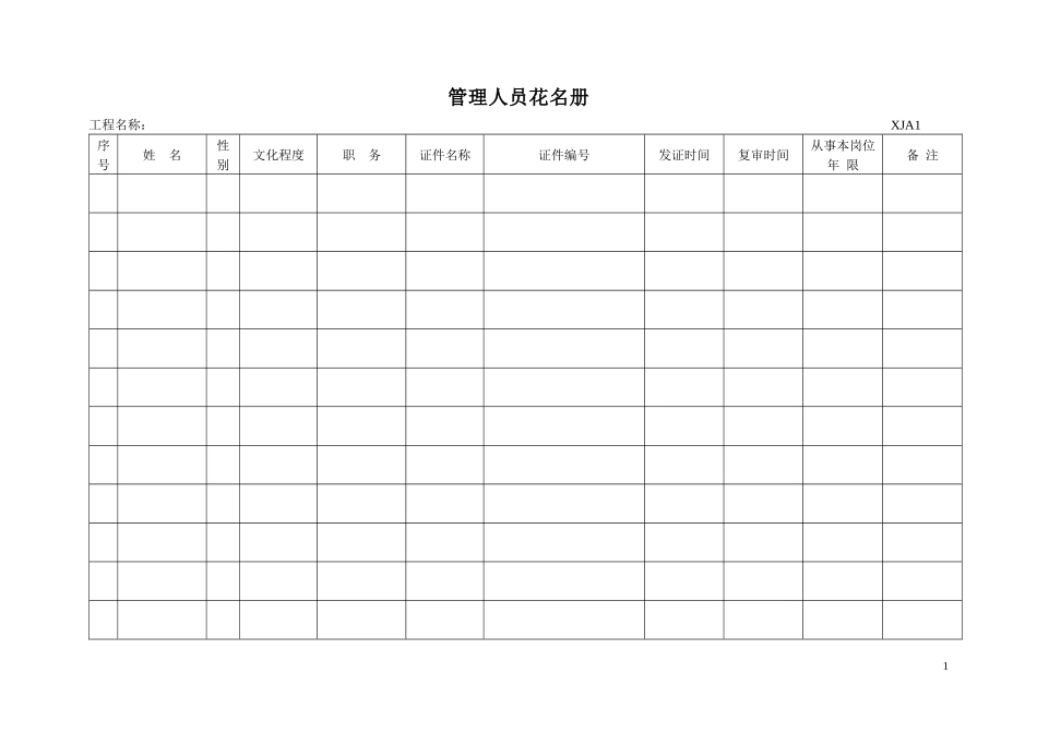 安全内业资料表_第1页