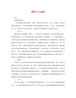 团员个人总结 