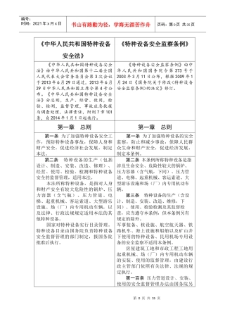 特种设备安全法及安全监察条例