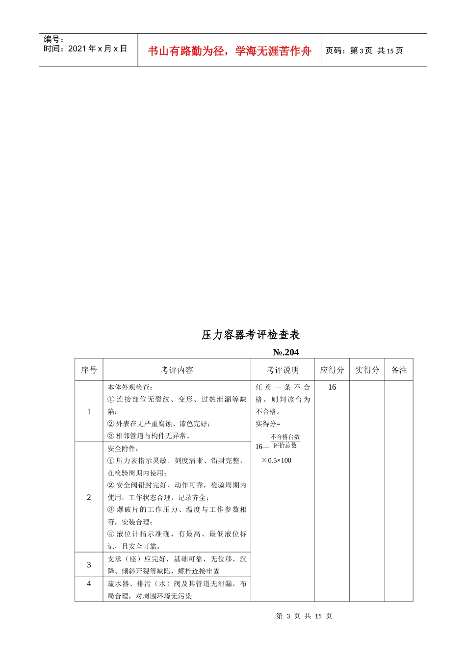设备设施安全考评检查表_第3页