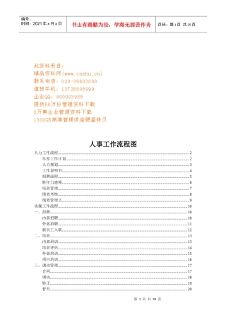 企业人事工作流程图
