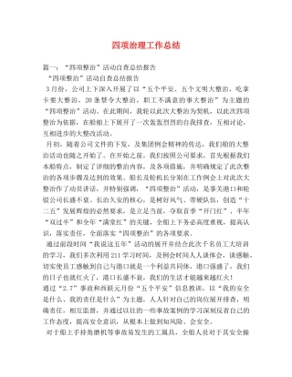四项治理工作总结 