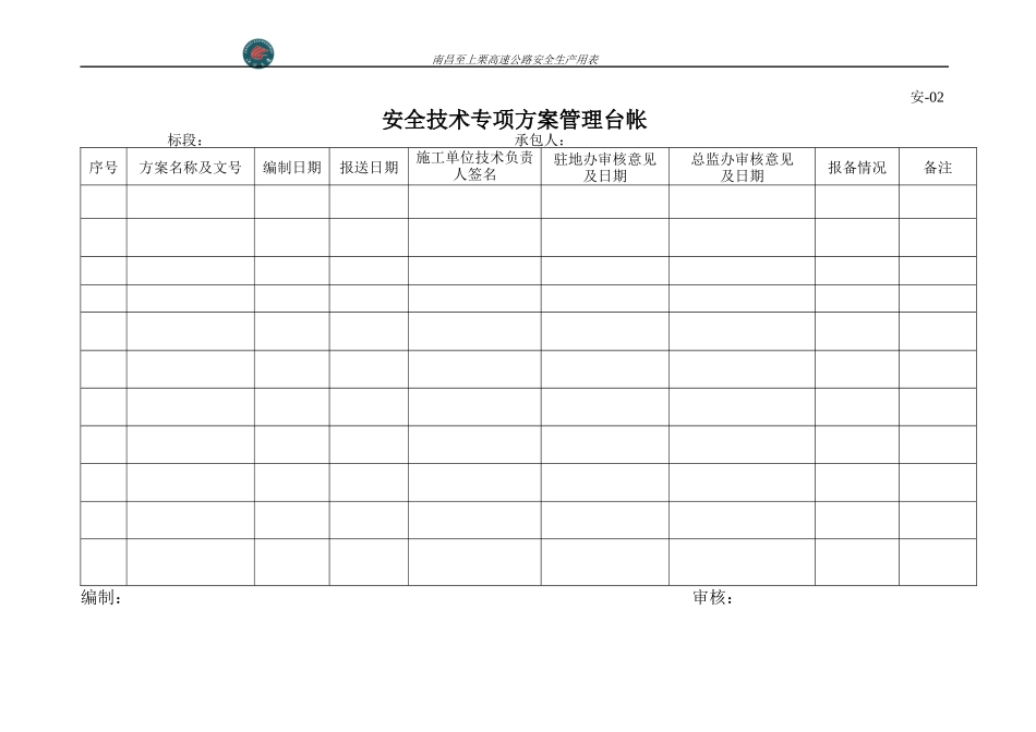 昌栗高速公路安全表格_第3页