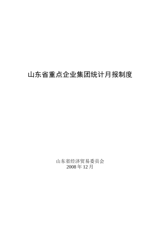 山东省大企业集团统计报表制度