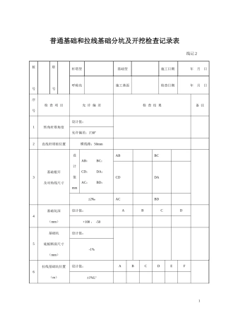 线路工程质检评级表