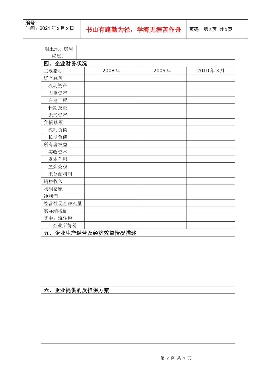集合信托业务表格-鄂州市中小企业集合信托业务调查表_第2页