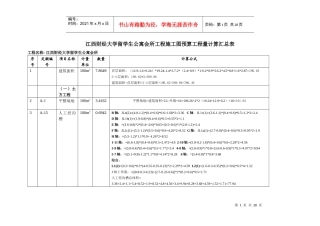 施工预算工程量计算汇总表(3)