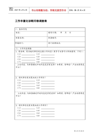 某某企业人力资源管理表格
