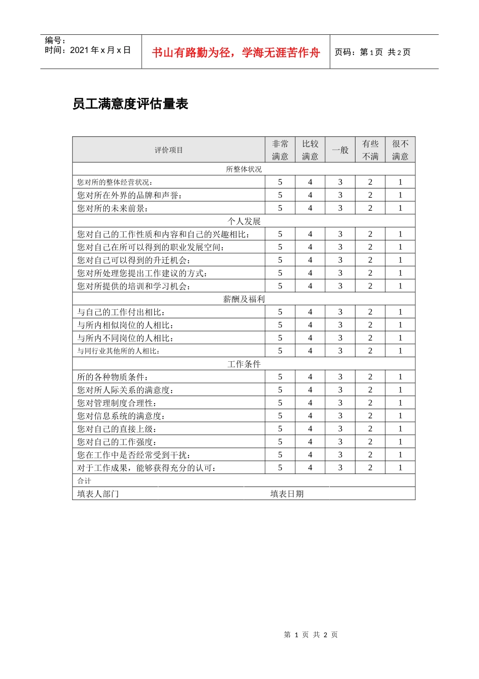 员工满意度评估量表_第1页
