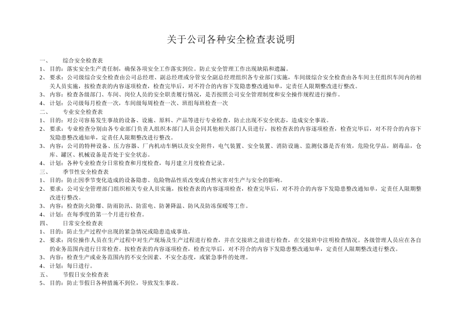 某公司各种安全检查表说明_第3页