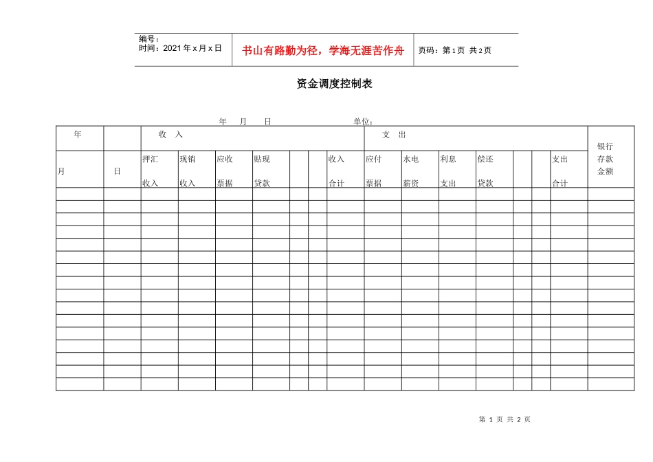 资金调度管理控制表_第1页