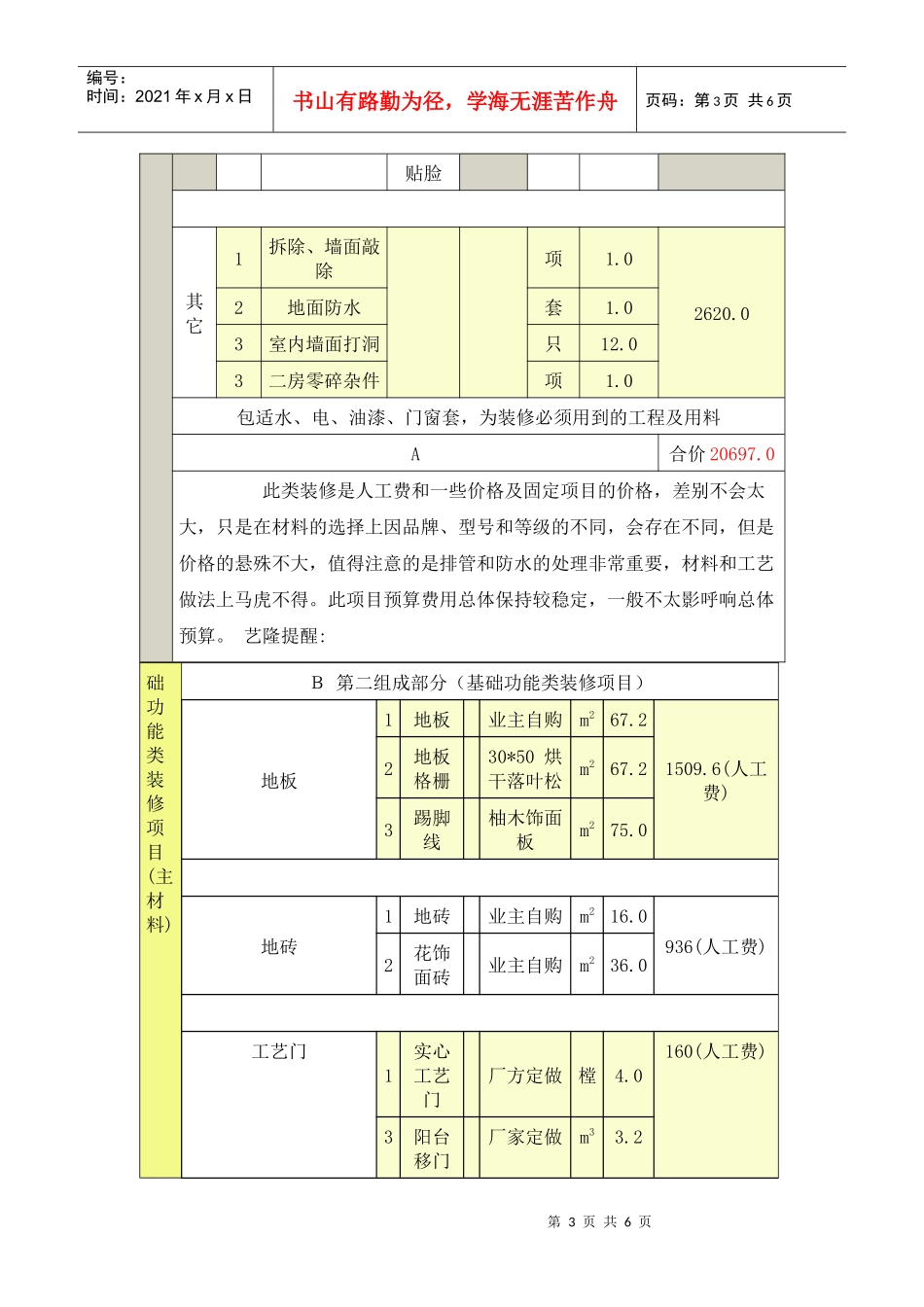 怎样编制家居装饰工程预算表_第3页