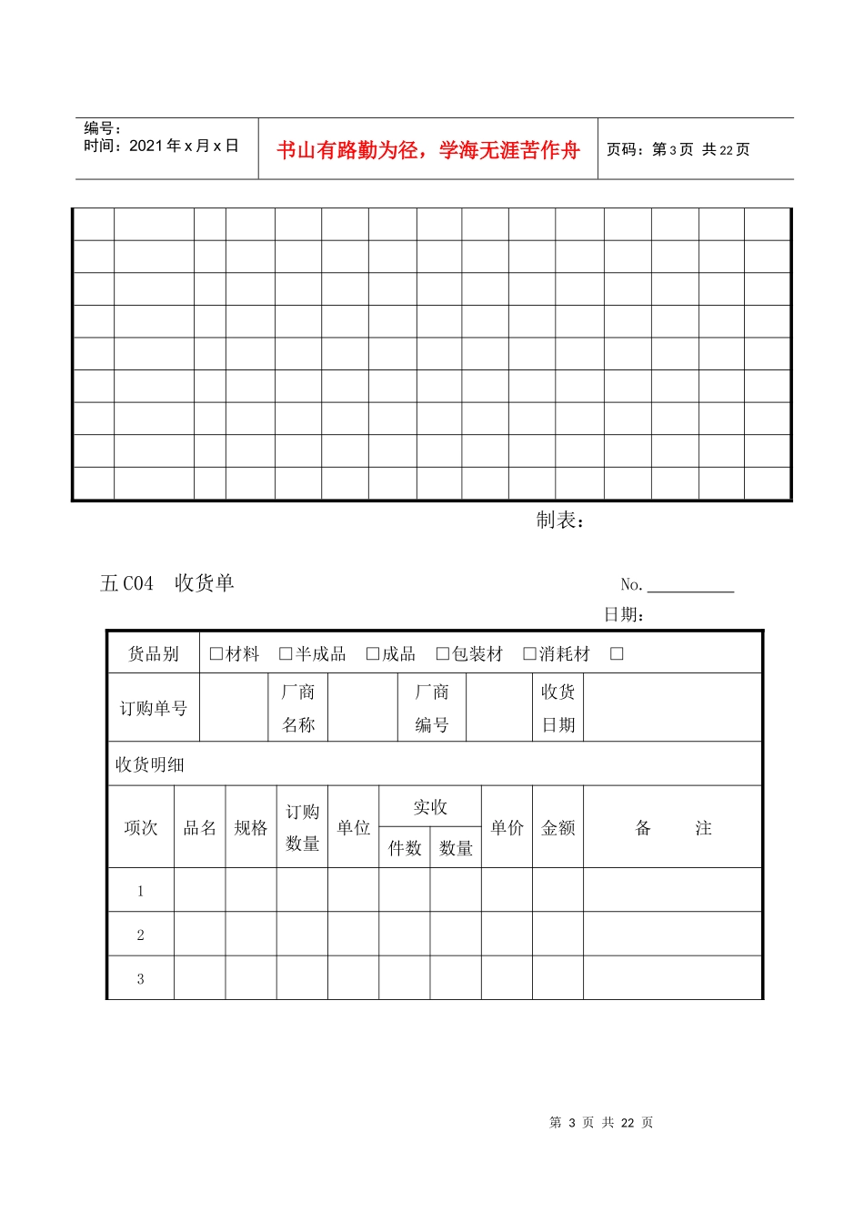 第五章物料管理C纵表格_第3页