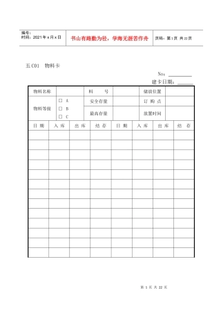 第五章物料管理C纵表格