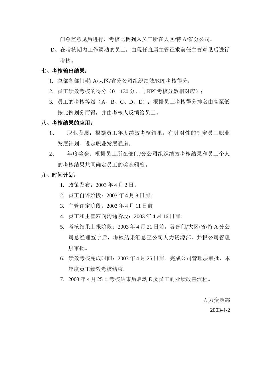 中国网通绩效考核制度_第3页